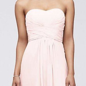 David's Bridal Strapless Chiffon Dress